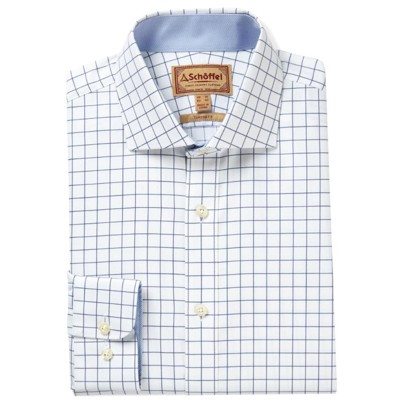 Schoffel Greenwich Tailored Fit Mens Shirt - Navy Check