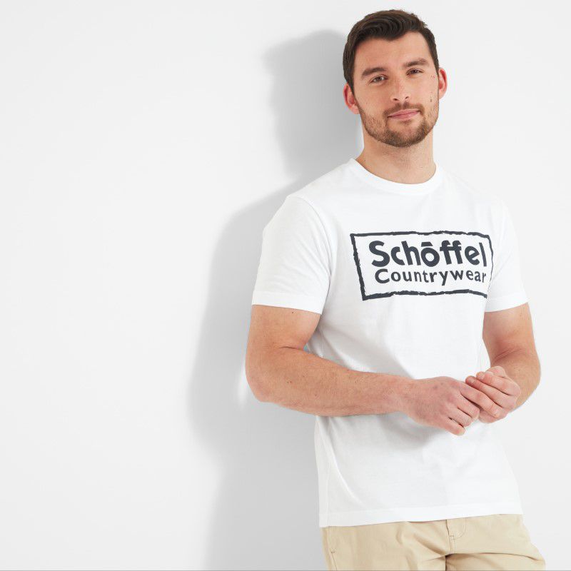 Schoffel Heritage Mens T-Shirt - White/Navy Logo