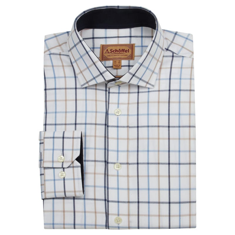 Schoffel Baconsthorpe Tailored Mens Shirt - Navy Check