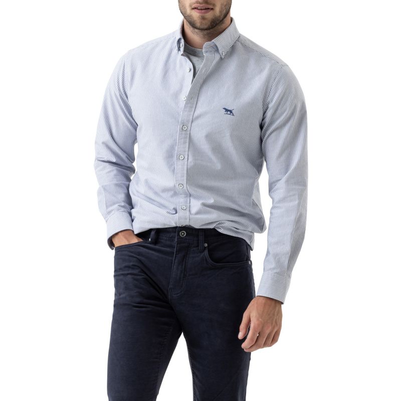 Rodd & Gunn Oxford Stripe Mens Shirt - Royal