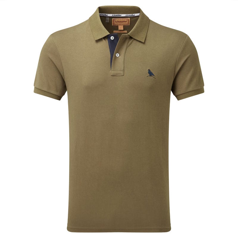 Schoffel St Ives Jersey Mens Polo Shirt - Dark Khaki Green