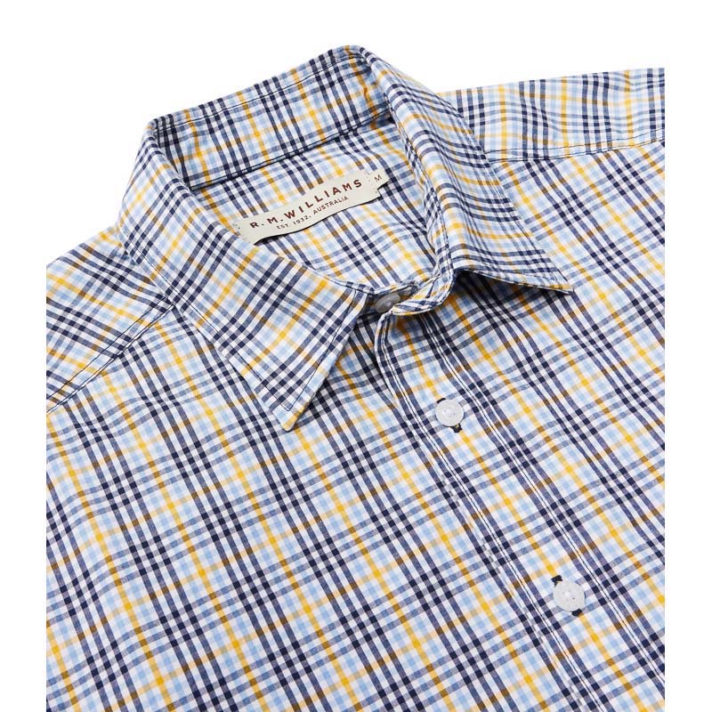 R.M.Williams Classic Mens Shirt - Blue/Yellow/White