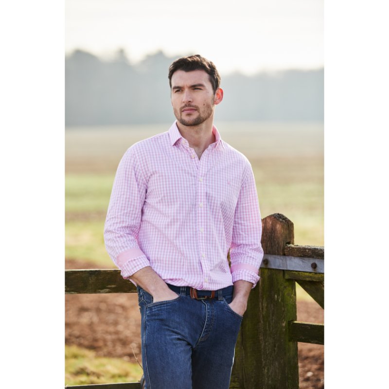 Schoffel Thorpeness Tailored Mens Shirt - Pink Check