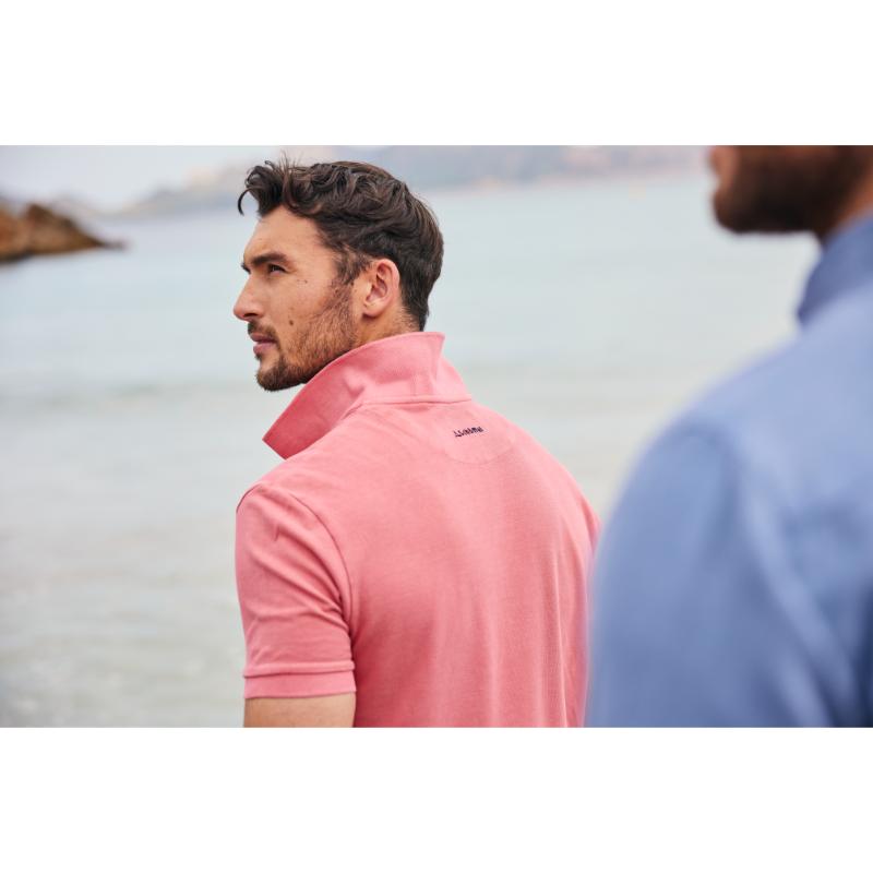 Schoffel St Ives Garment Dyed Mens Polo Shirt - Coral