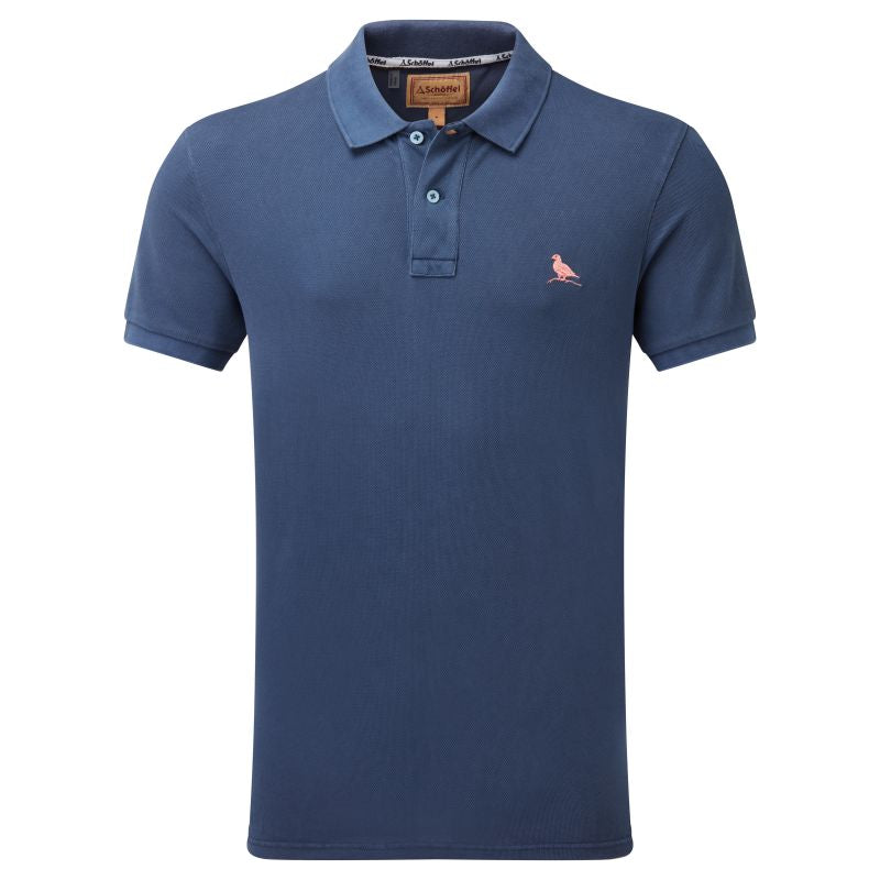 Schoffel St Ives Garment Dyed Mens Polo Shirt - French Navy
