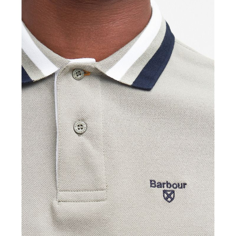 Barbour Hawkeswater Tipped Mens Polo Shirt - Forest Fog