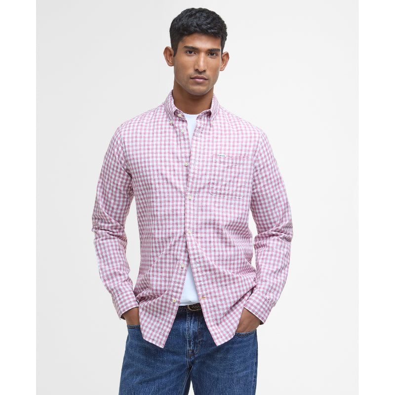 Barbour Kanehill Mens Tailored Fit Shirt - Washed Raspberry – William ...