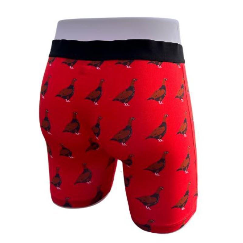 Shuttle Socks Mens Boxers - Red Grouse
