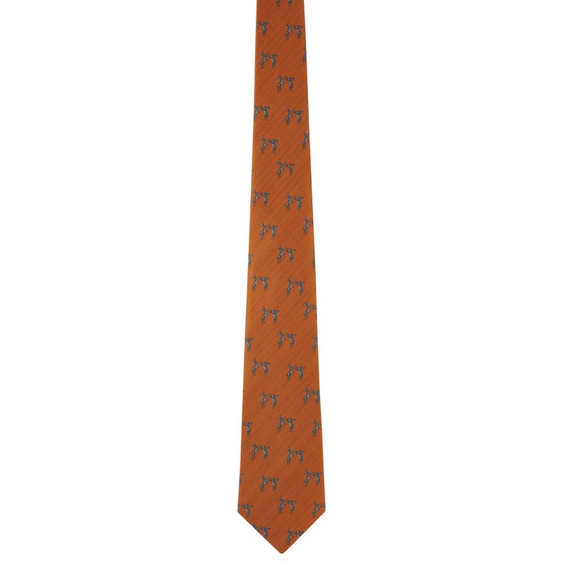 Schoffel Ashford Silk Tie - Burnt Orange Hare