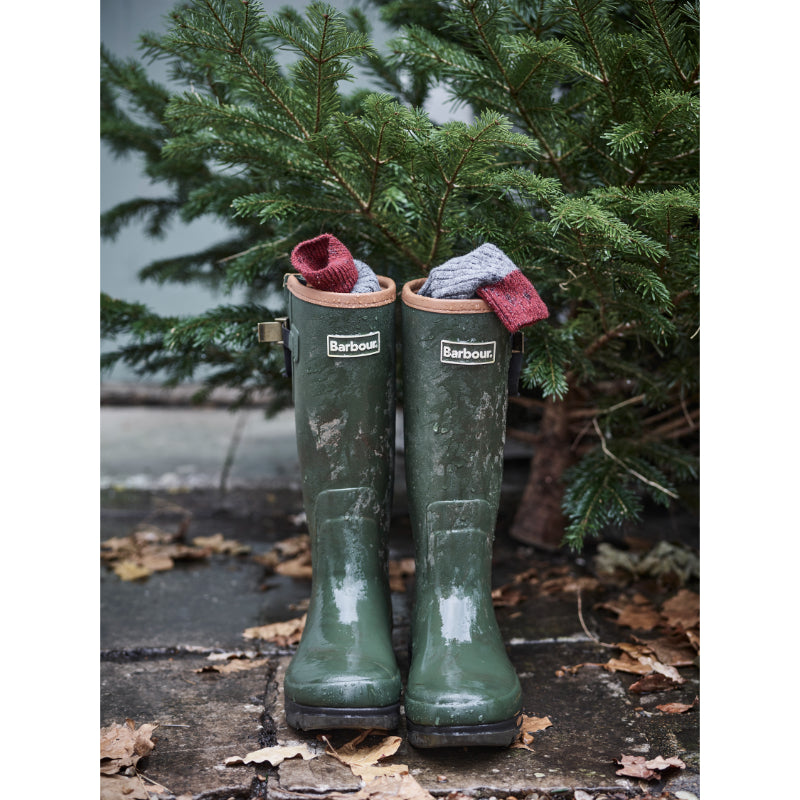 Barbour Tempest Neoprene Mens Wellington Boots Olive William Powell