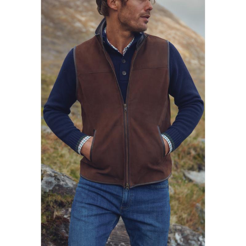 Dubarry Dunhill Mens Leather Gilet - Walnut – William Powell
