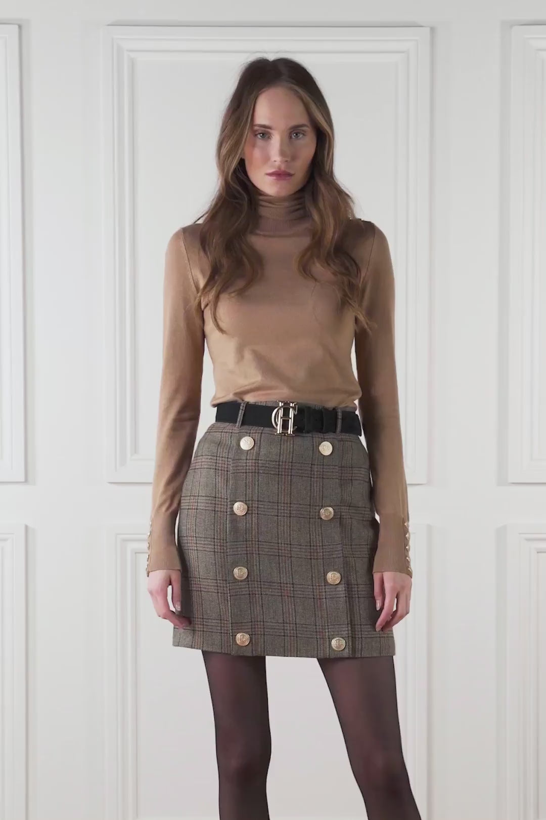 Holland Cooper Knightsbridge Ladies Tweed Skirt - Bourbon Tweed