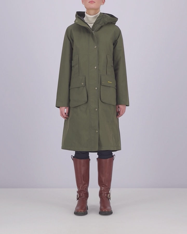 Barbour Bamburgh Ladies Waterproof Jacket - Olive/Classic