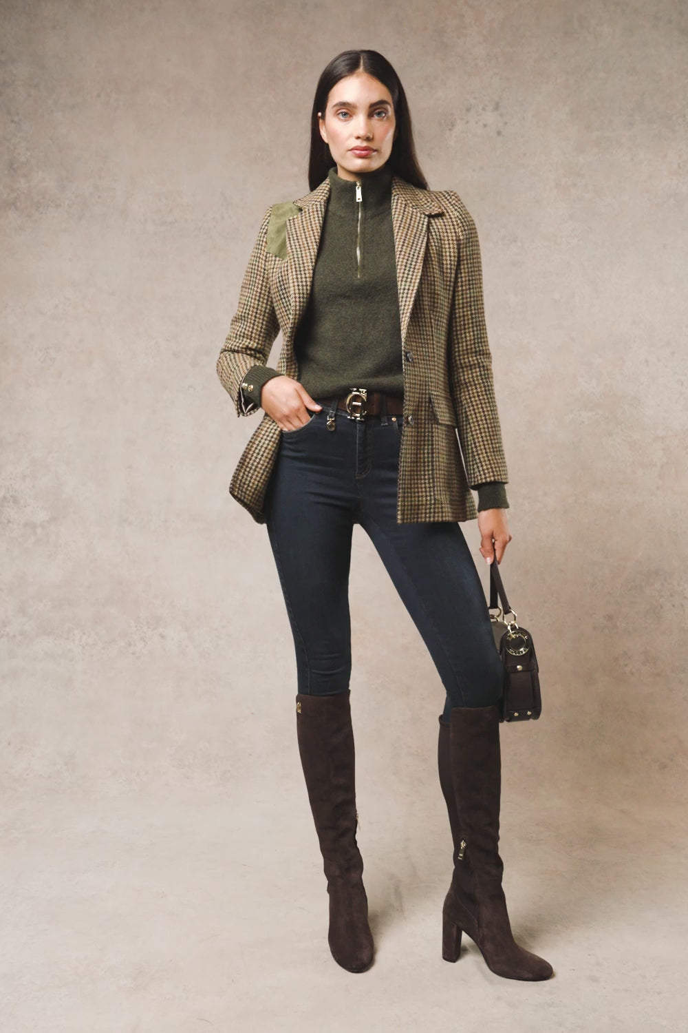 Holland Cooper Tori Quarter Zip Ladies Alpaca Mix Knit Jumper