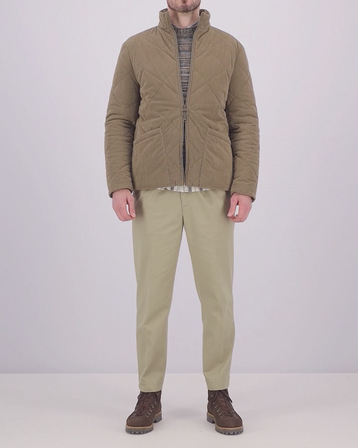 Barbour Cord Liddesdale Mens Quilted Jacket - Fossil – William Powell