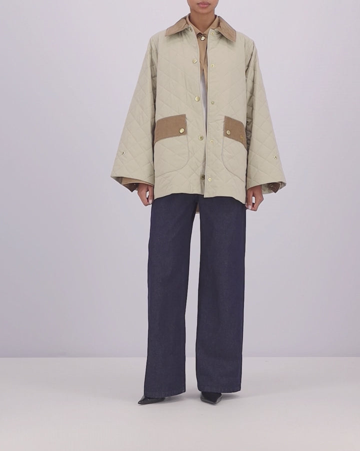 Barbour Corinne Ladies Quilted Jacket - Light Sand/Ancient