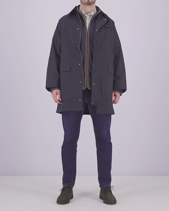 Barbour Country Mens Wax Mac Jacket - Navy – William Powell