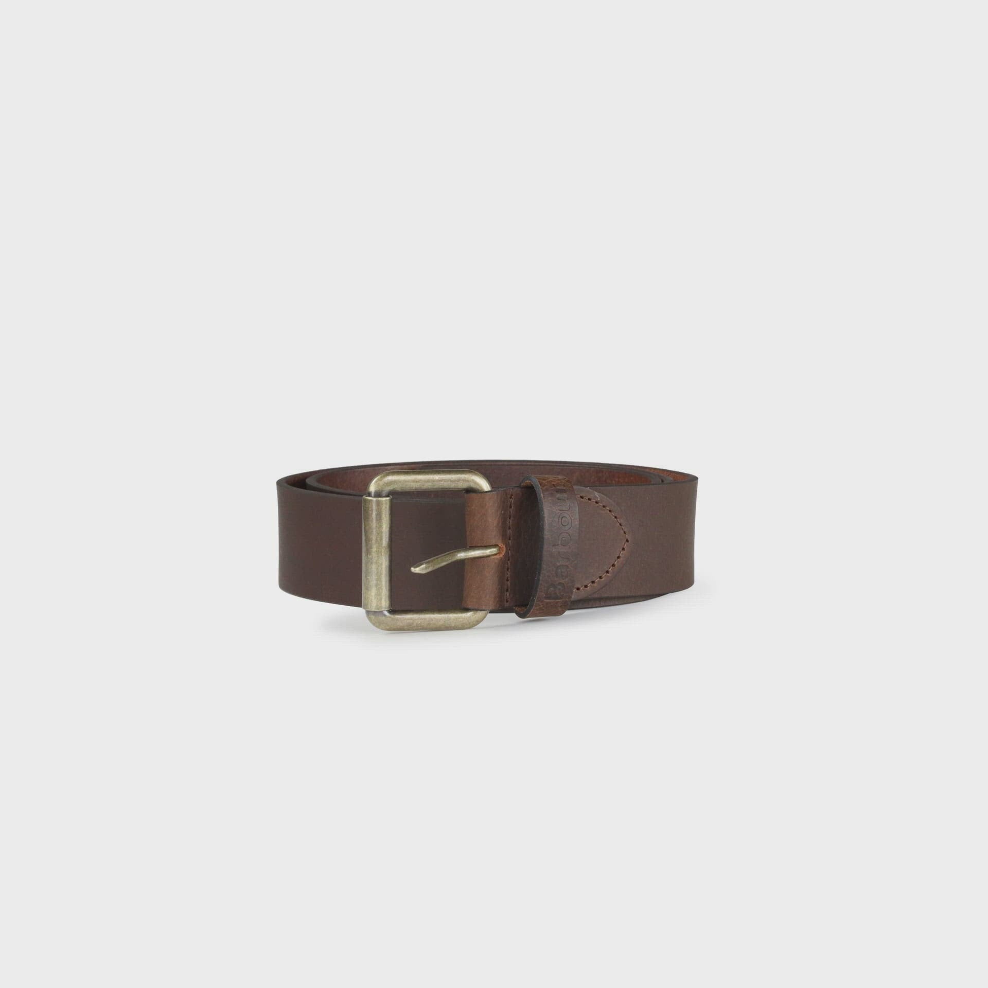 Barbour Allanton Mens Leather Belt - Brown - William Powell