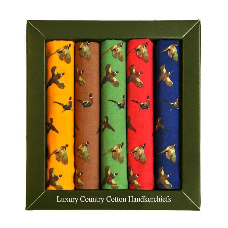 5 Piece Country Birds Cotton Hankies - William Powell