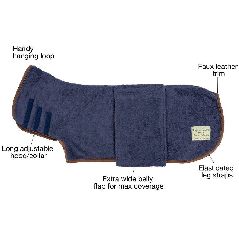 Ruff and Tumble Country Dog Drying Coat - Navy