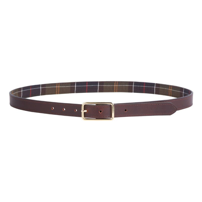 Barbour Reversible Tartan Ladies Leather Belt - Classic Tartan/Brown