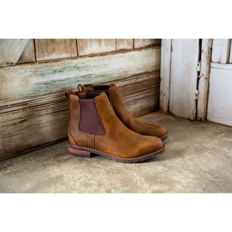 Ariat Wexford Waterproof Ladies Chelsea Boot - Weathered Brown
