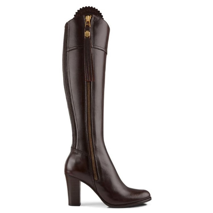 Fairfax & Favor High Heeled Leather Regina Ladies Boot - Mahogany