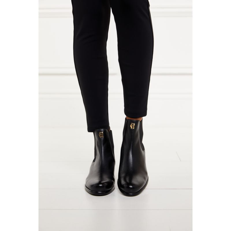 Holland Cooper Chelsea Low Leather Ladies Boot - Black