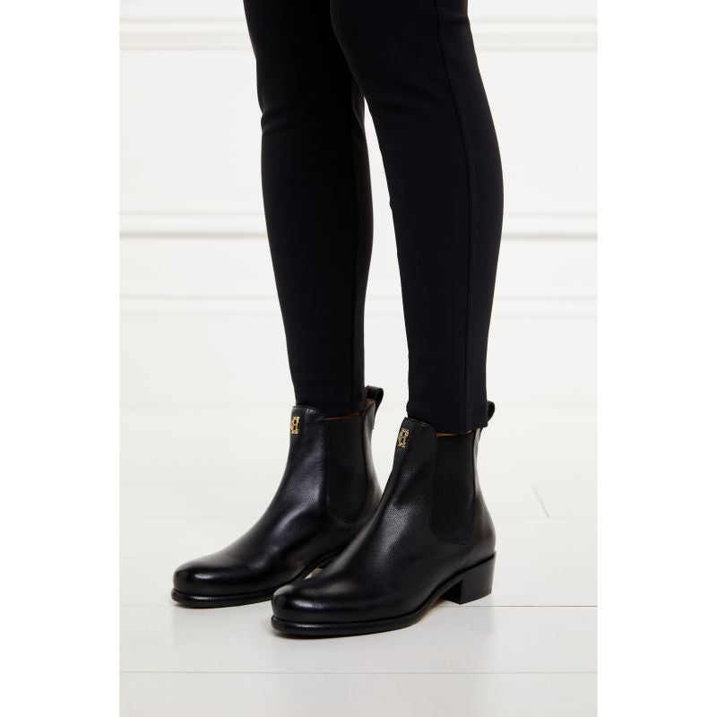 Holland Cooper Chelsea Low Leather Ladies Boot - Black