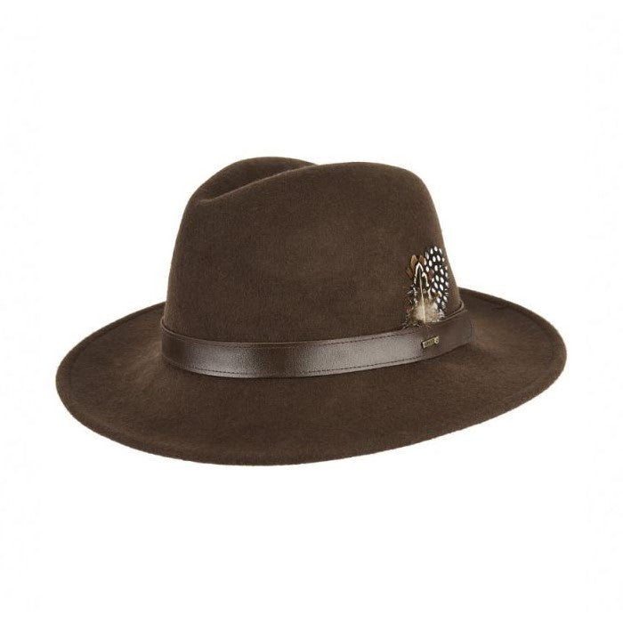 Dubarry Gallagher Ladies Felt Fedora Hat - Bourbon