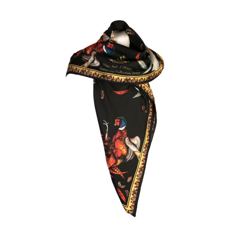 Clare Haggas Turf War (5th Anniversary Collection) Large Silk Scarf - Gold