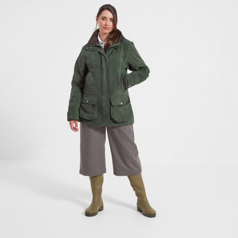 Schoffel Teal Ladies Waterproof Country Field Coat - Cedar