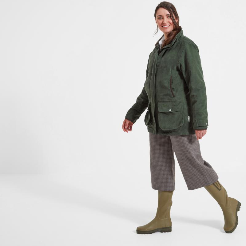 Schoffel Teal Ladies Waterproof Country Field Coat - Cedar