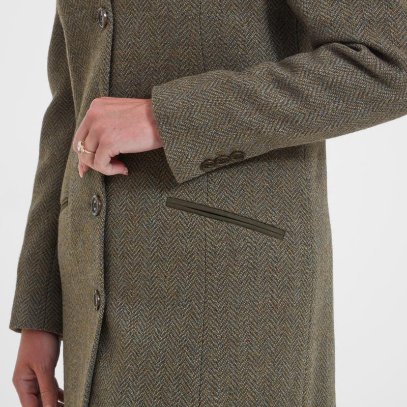 Schoffel Portree Ladies Tweed Jacket - Loden Green Herringbone Wide