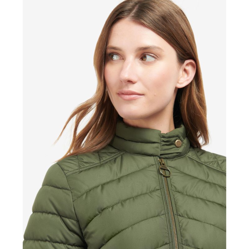 Barbour Stretch Cavalry Ladies Quilt Jacket - Olive/Olive Marl