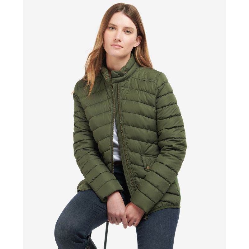 Barbour Stretch Cavalry Ladies Quilt Jacket - Olive/Olive Marl