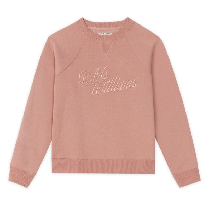 R.M.Williams Script Ladies Crew Neck Sweater - Dusty Pink – William Powell