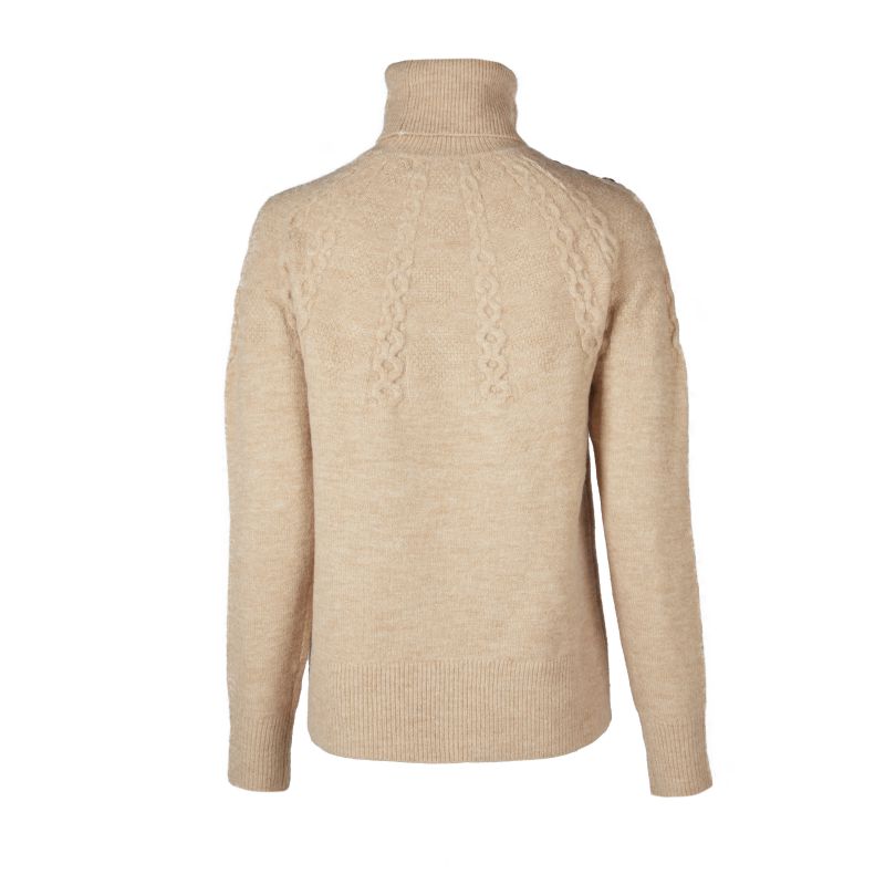 Holland Cooper Astoria Half Cable Ladies Roll Neck Knit - Camel
