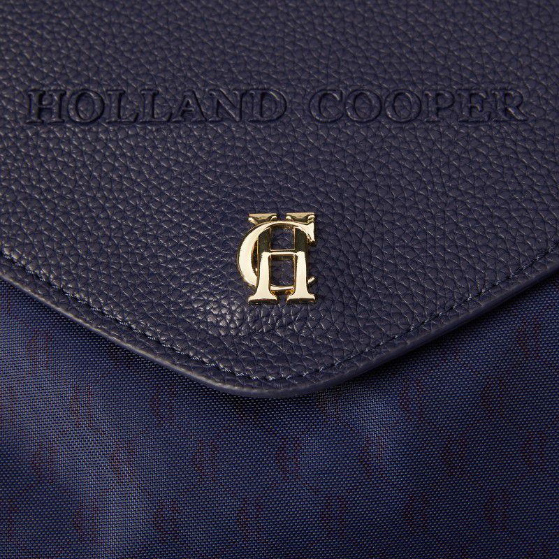 Holland Cooper Regency Packable Tote Bag - Ink Navy Monogram