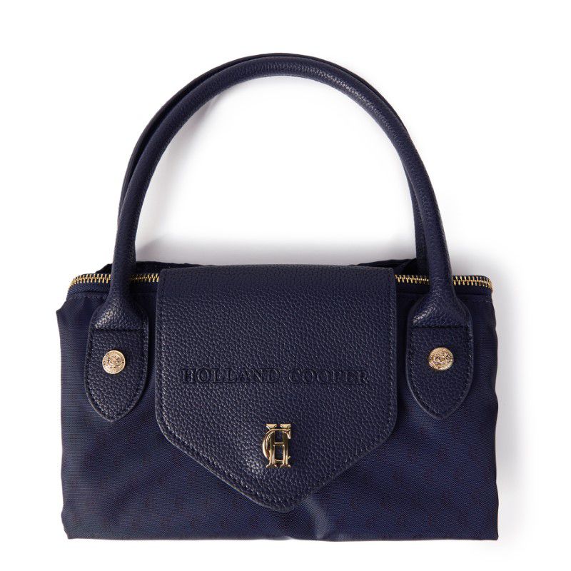 Holland Cooper Regency Packable Tote Bag - Ink Navy Monogram