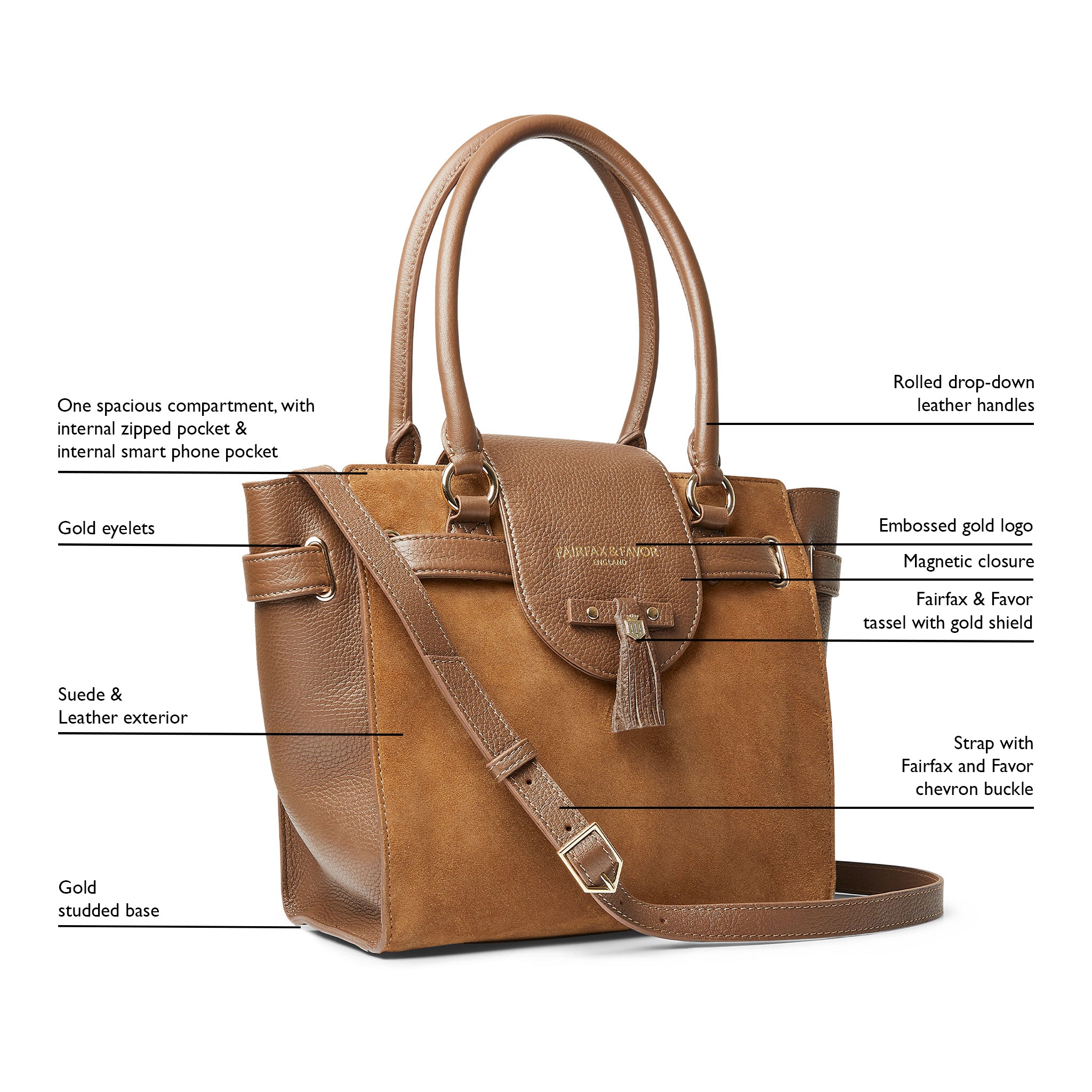 Fairfax & Favor Windsor Tote Handbag - Tan