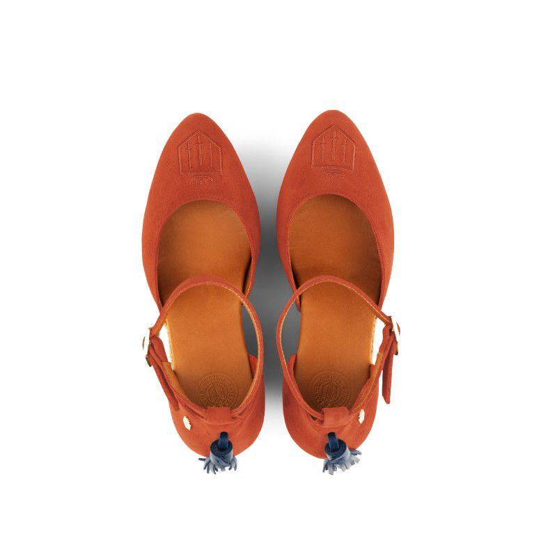 Fairfax & Favor Monaco Ladies Wedge Sandal - Sunset Orange