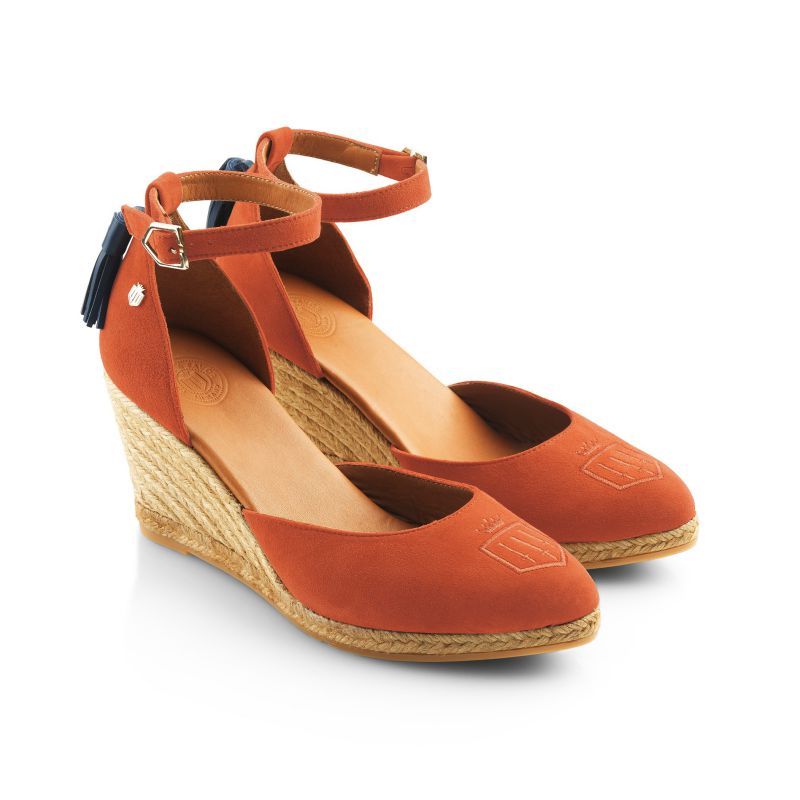 Fairfax & Favor Monaco Ladies Wedge Sandal - Sunset Orange