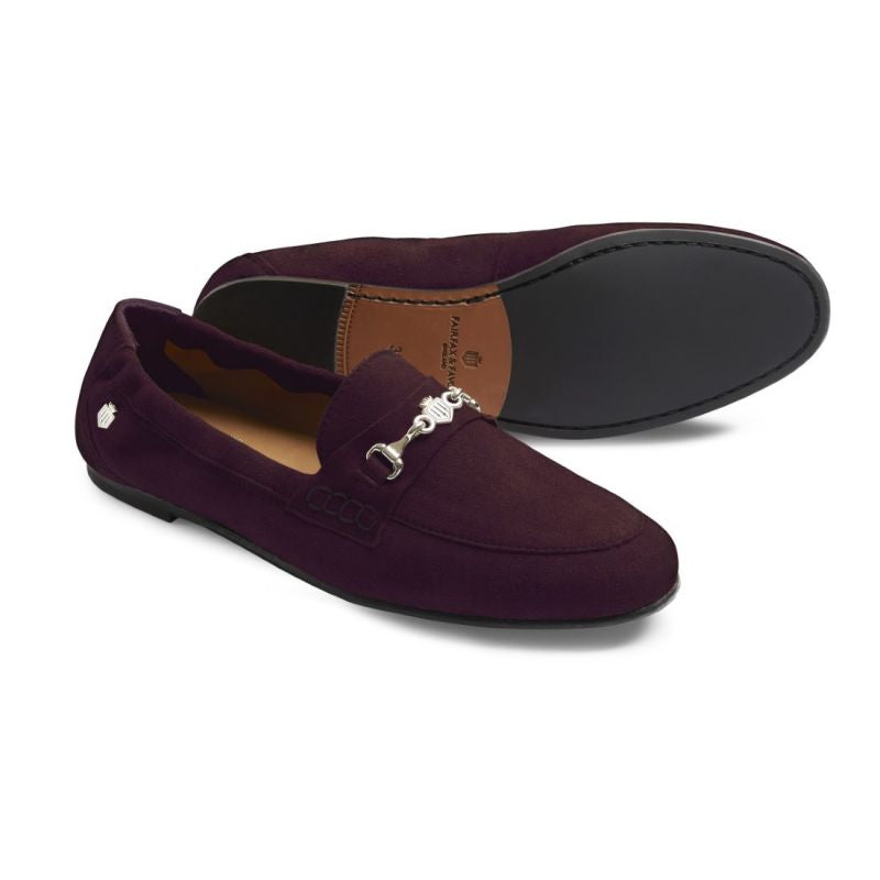 Fairfax & Favor Newmarket Loafer Ladies Suede Shoe - Plum