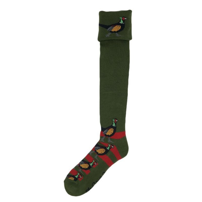 Shuttle Socks - Green and Red Pheasant Shooting Socks