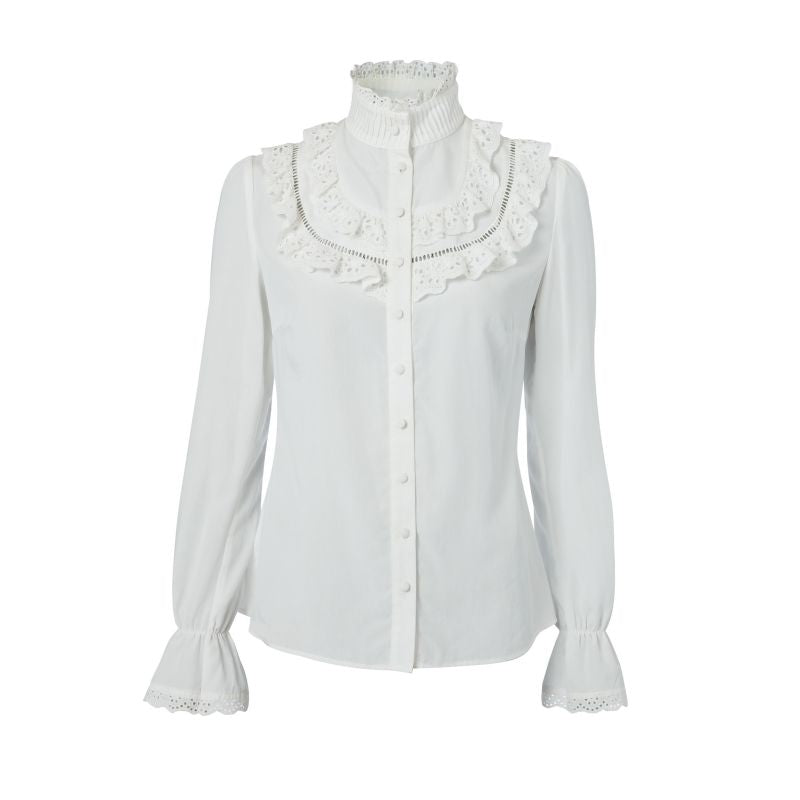Holland Cooper Audley Lace Ladies Blouse - White