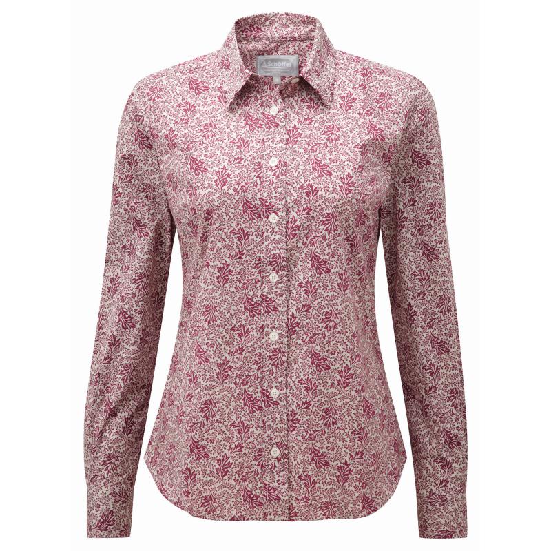 Schoffel Suffolk Cotton Shirt - Fern Burgundy