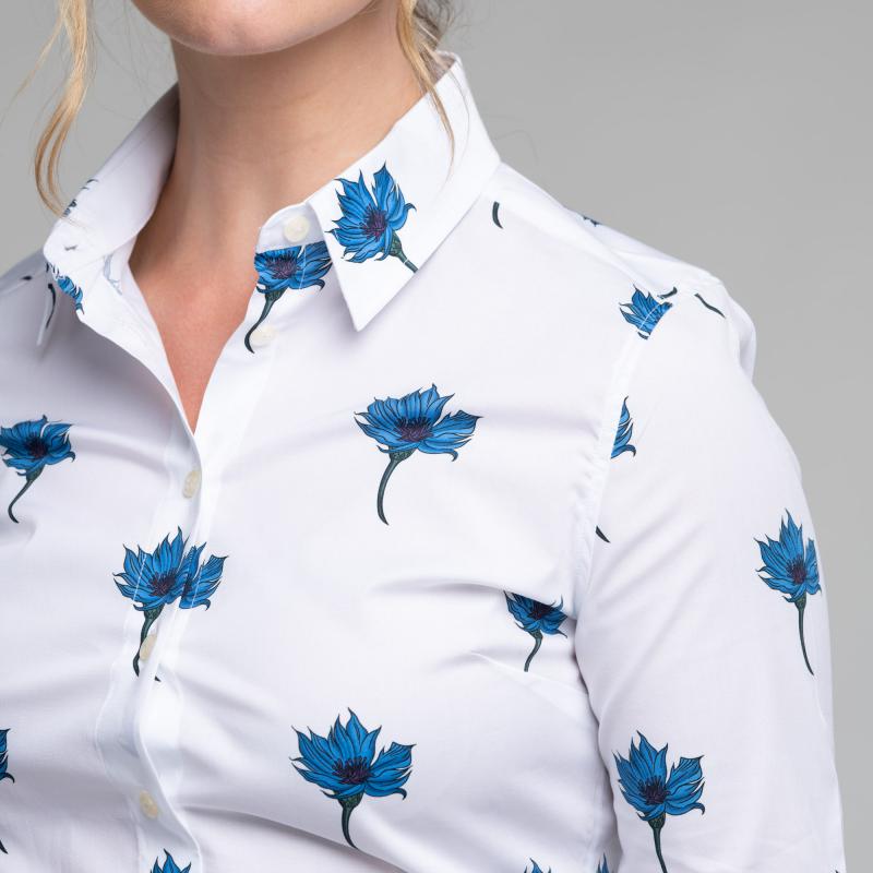 Schoffel Ladies Norfolk Shirt - Cornflower Print