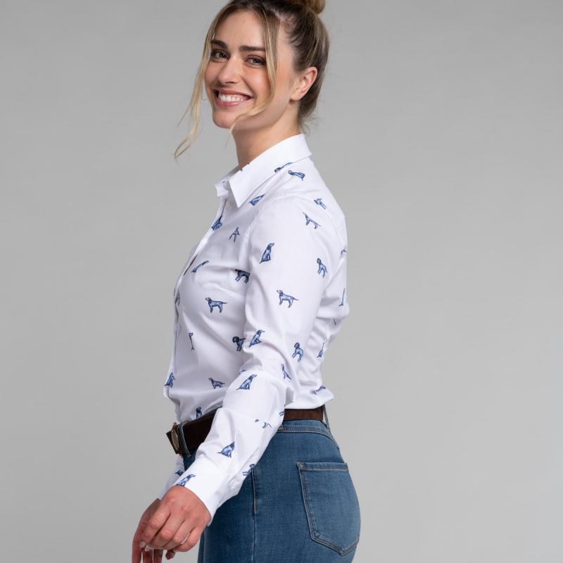 Schoffel Ladies Norfolk Shirt - Spaniel Print