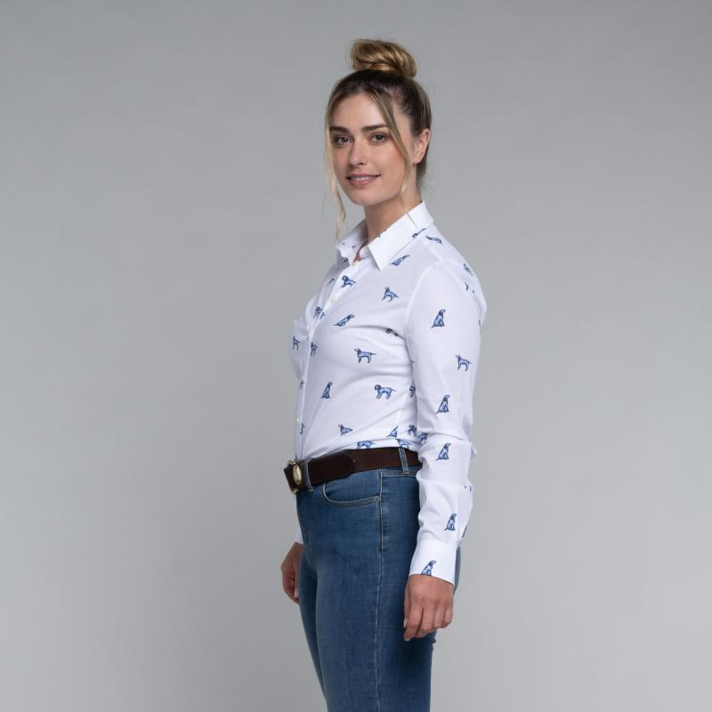 Schoffel Ladies Norfolk Shirt - Spaniel Print